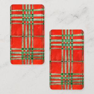 ROTES SCOTT-TARTAN Lesezeichen - 3,5x2 Karte 