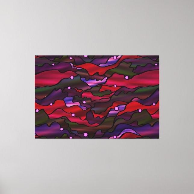 Rotes Seascape Bio festes Glas Abstrakt Leinwanddruck (Vorderseite)