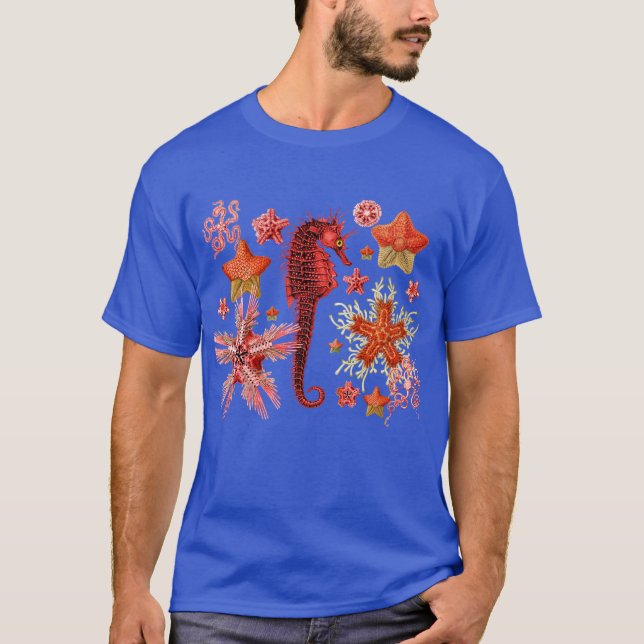 ROTES SEEPFERD UND SAISTAREN IM LEBEN DES AQUA BLA T-Shirt (Vorderseite)