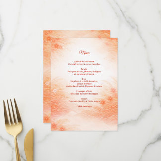 Rotes Seigaiha – Japanische Hochzeitskollektion Menükarte
