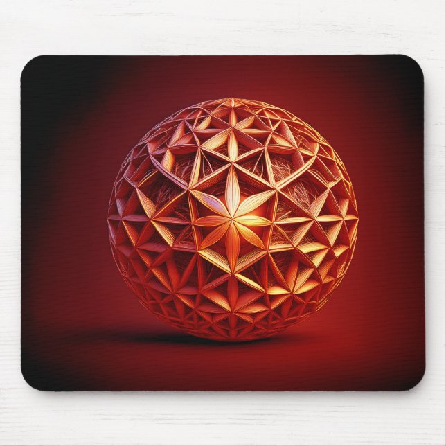 Rotes Sierpinski-Dreieck-Fraktal Mousepad (Vorne)