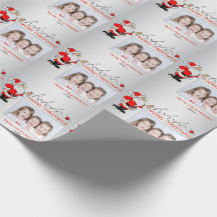 Rotes Silber Spaß-Weihnachtsmanns HOHOHO Geschenkpapier