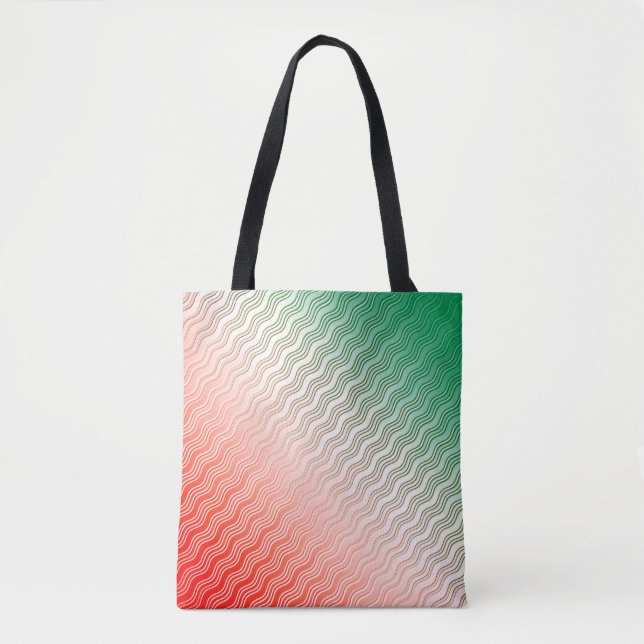 Rotes Silbergraue Streifen Tasche (Vorderseite)