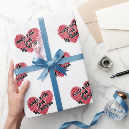 Rotes Sketchy Herz aus Liebe Geschenkpapier