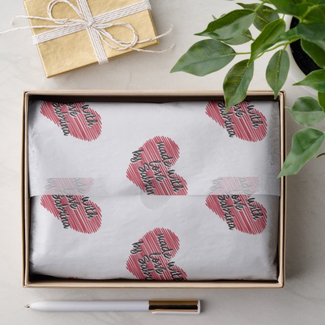 Rotes Sketchy Herz aus Liebe Seidenpapier (Geschenk)