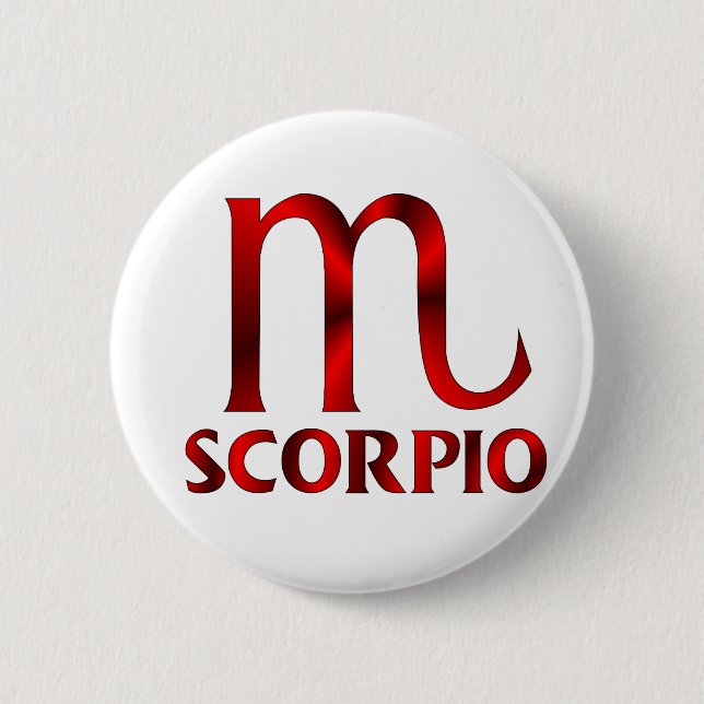 Rotes Skorpions-Horoskop-Symbol Button (Vorderseite)