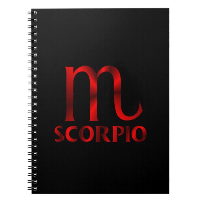 Rotes Skorpions-Horoskop-Symbol Notizblock (Vorderseite)