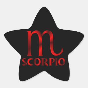 Rotes Skorpions-Horoskop-Symbol Stern-Aufkleber