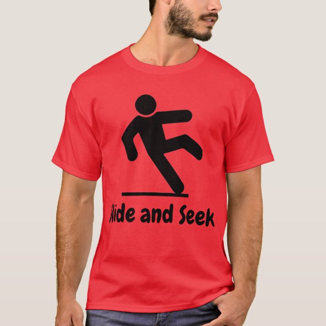 Rotes Slide-and-Seek-T-Shirt T-Shirt (Vorderseite)