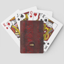 Rotes Snakeskin Leder drucken Embosses Monogramm
