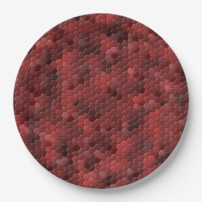 Rotes Snakeskin Muster Pappteller (Vorderseite)