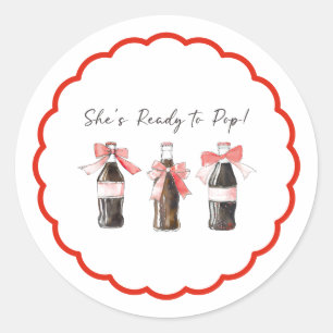 Rotes Sodawasser Baby Ready to POP Rundaufkleber Runder Aufkleber