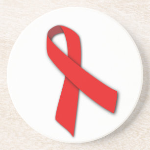 Rotes solidaritäts-Band der Leute, die mit AIDS Getränkeuntersetzer
