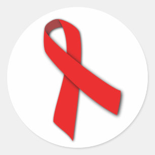 Rotes solidaritäts-Band der Leute, die mit AIDS Runder Aufkleber