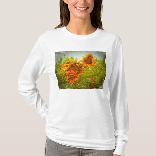 Rotes Sonnenblume-Foto T T-Shirt (Vorderseite)
