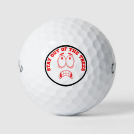 Rotes Sonnengesicht Bleibe aus den Bäumen Golfball
