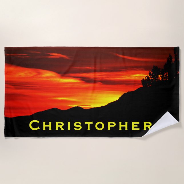 Rotes Sonnenuntergang-Himmel Kolob Strandtuch (Vorderseite)