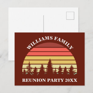 Rotes Sonnenuntergangs-Wald benutzerdefinierte Fam Postkarte