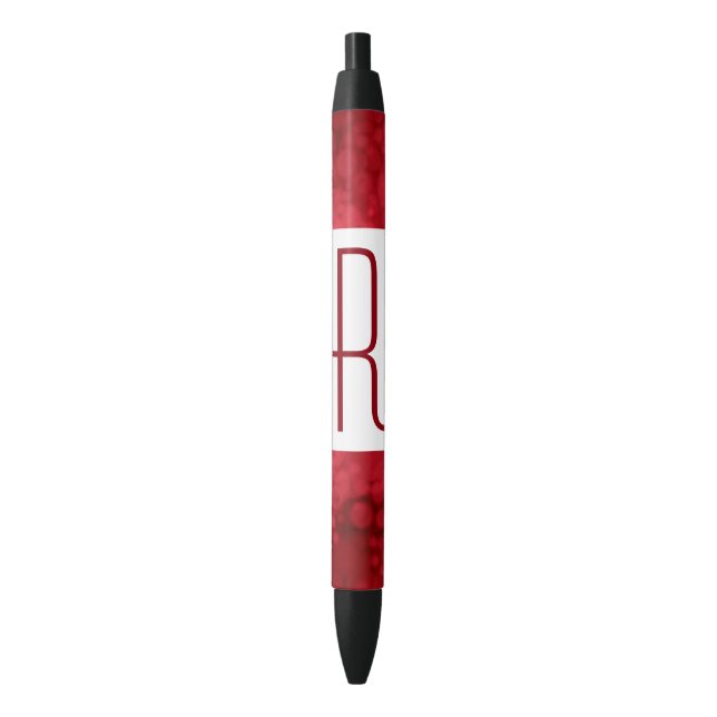 Rotes Speckled Monogramm Kugelschreiber (Vorderseite Vertikal)
