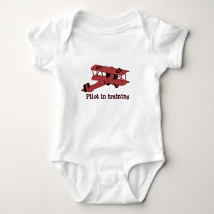 rotes Spielzeugdoppeldecker-Baby-Shirt Baby Strampler