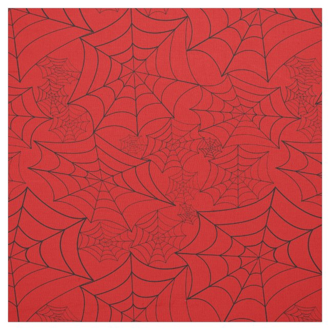 rotes Spinnennetz Halloween Gothic Stoff (Muster)