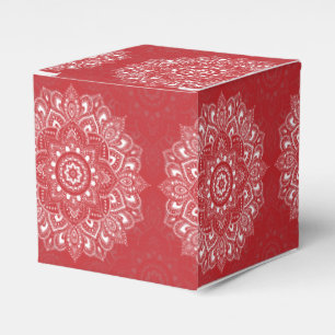 Rotes spirituelles Indianermandala-Muster Geschenkschachtel