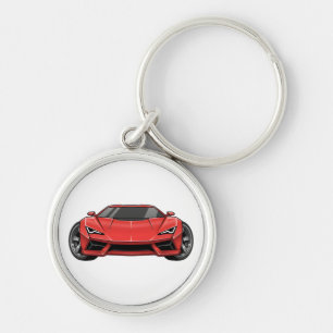 Rotes Sportauto Schlüsselanhänger