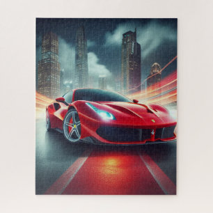 ROTES SPORTWAGEN-PUZZEL