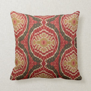 Rotes Stammes- Ikat Akzent-Kissen Kissen