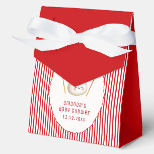 Rotes Streifen-Bow-Asiatisches-Dumpling-Baby-Party Geschenkschachtel