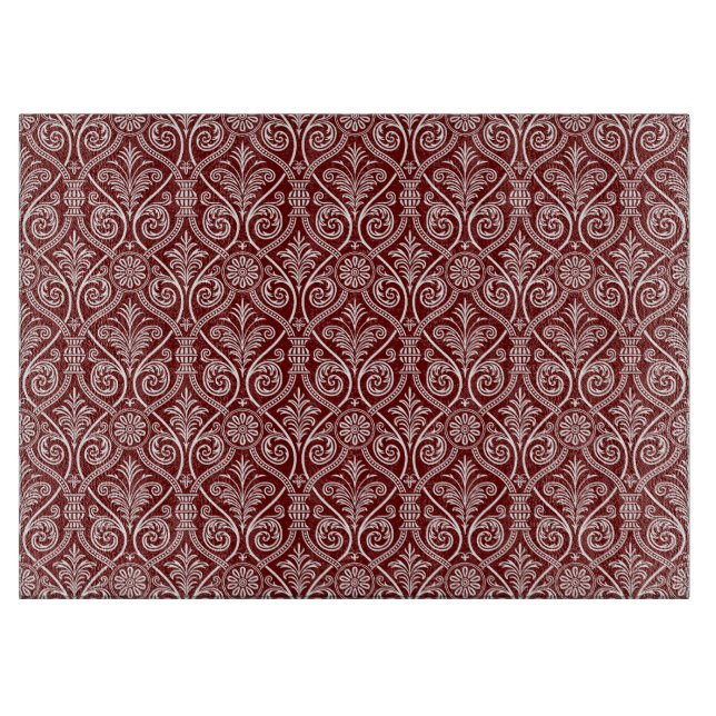 Rotes Strickplateau Schneidebrett (Vorderseite)