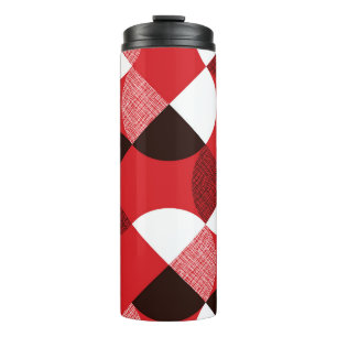 Rotes strukturiertes diagonales dynamisches Muster Thermosbecher