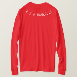 Rotes Sturmhaube/Banknotenrollen-frisches T-Shirt