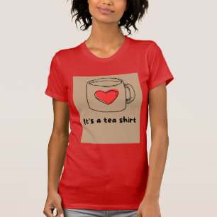 Rotes T-Shirt mit Tea-Shirt-Typografie