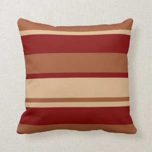 Rotes TAN Streifen-Kissen Browns Kissen