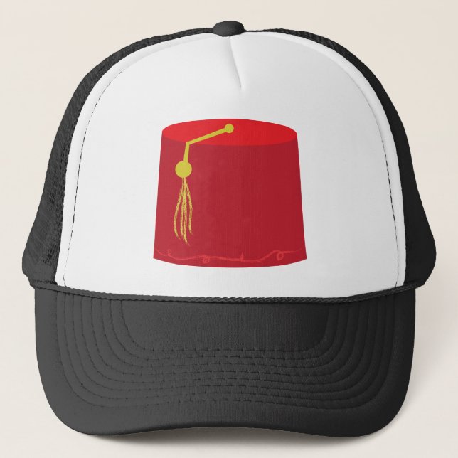Rotes Tarboosh Truckerkappe (Vorderseite)