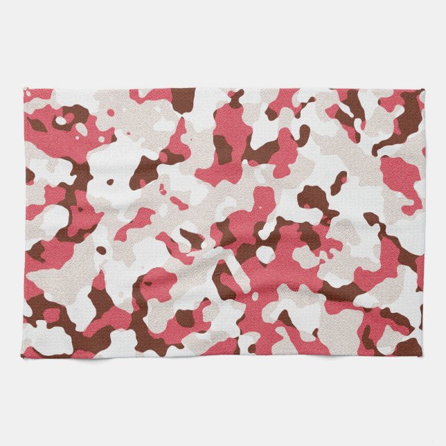 Rotes Tarnmuster Handtuch (Horizontal)