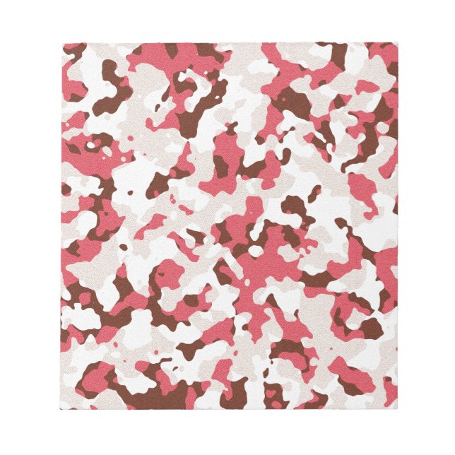 Rotes Tarnmuster Notizblock (Vorderseite)