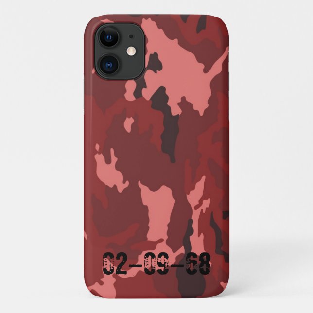 Rotes Tarnmuster Rosa-Maroon-Tarnung Case-Mate iPhone Hülle (Rückseite)