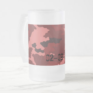 Rotes Tarnmuster Rosa-Maroon-Tarnung Mattglas Bierglas