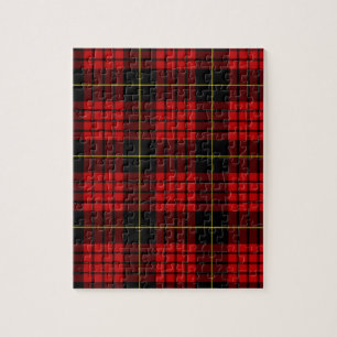 Rotes Tartan-Foto-Puzzlespiel