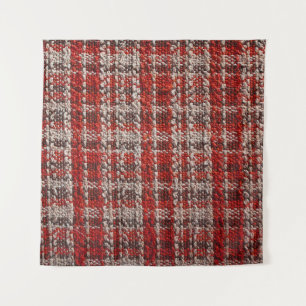 Rotes Tartan-Gewebe: Texturierter Hintergrund Wandteppich