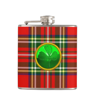 ROTES TARTAN MIT GRÜNEM KLEEBLATT FLACHMANN