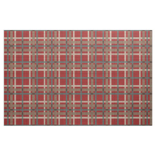 Rotes Taupe Brown Aquamarines Blaues Teppichmuster Stoff