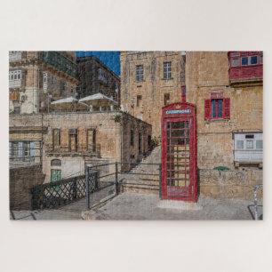 Rotes Telefonhäuschen in Valletta Malta