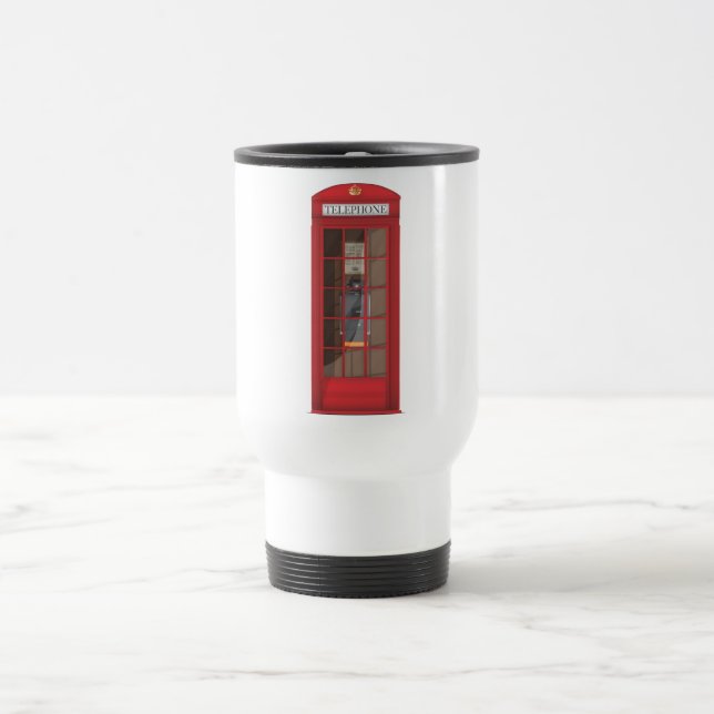 Rotes Telefonhäuschen Reisebecher (Mittel)