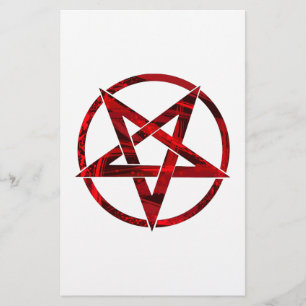 Rotes Teufel-Pentagramm Briefpapier
