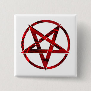 Rotes Teufel-Pentagramm Button
