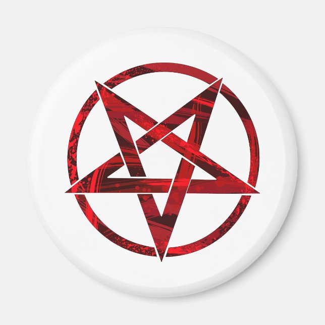 Rotes Teufel-Pentagramm Magnet (Vorne)