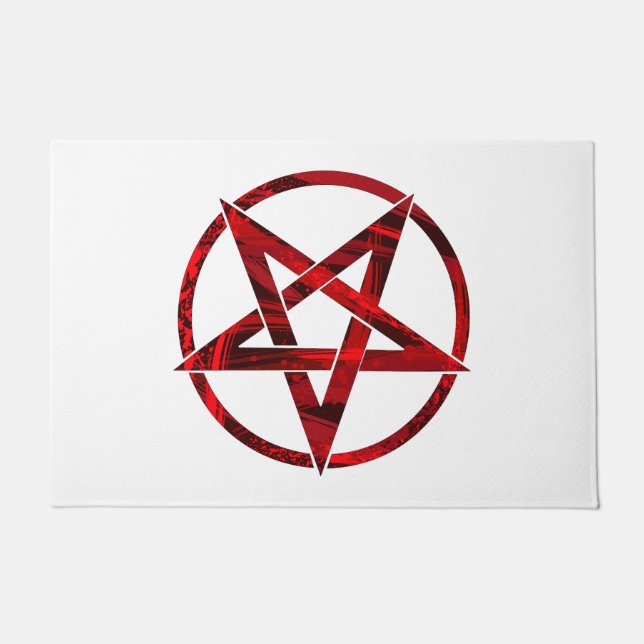 Rotes Teufels-Pentagramm Fußmatte (Vorderseite)